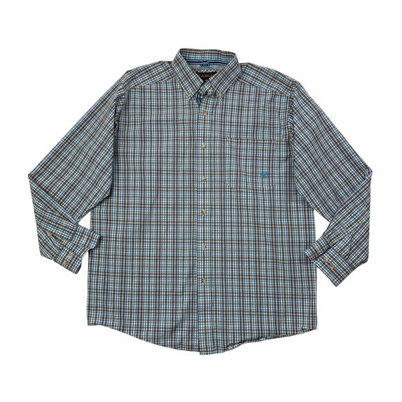 Ariat Shirt Mens Medium Pro Series Plaid Western Cowboy Button Down Chest Pocket - Picture 1 of 9